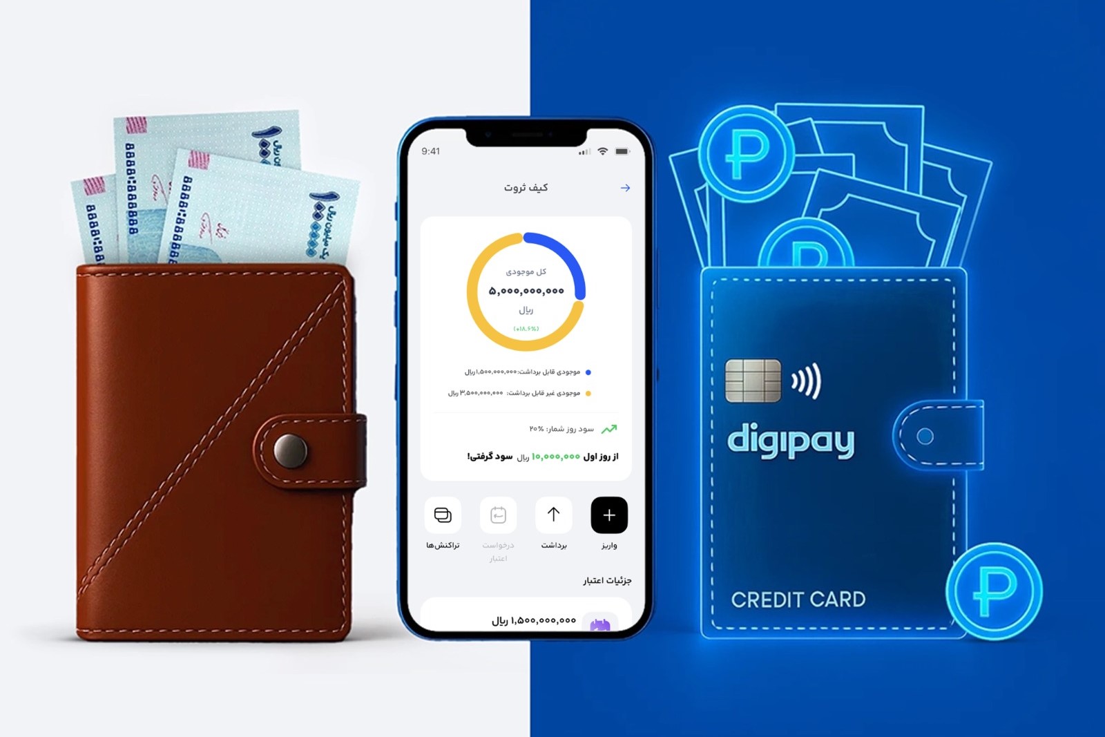 کیف پول و کوشی موبایل